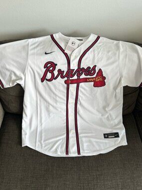 Nike Atlanta Braves Ronald Acuna Jr White Jersey MLB Baseball
